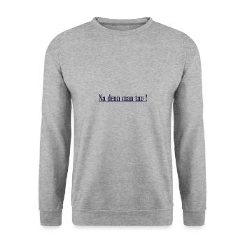 Na denn man tau! - Unisex Pullover - Weißgrau meliert - Vorne - Alina (178cm) & Michal (187cm)