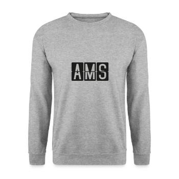 Amsterdam - Sweat-shirt Unisexe - gris chiné - Devant - Alina (178cm) & Michal (187cm)