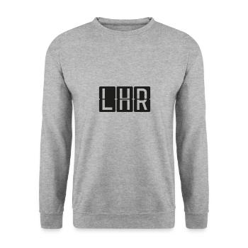 London Heathrow Airport - Unisex Pullover - Weißgrau meliert - Vorne - Alina (178cm) & Michal (187cm)