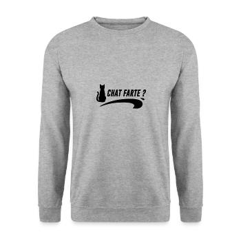 Chat farte ? - Sweat-shirt Unisexe - gris chiné - Devant - Alina (178cm) & Michal (187cm)