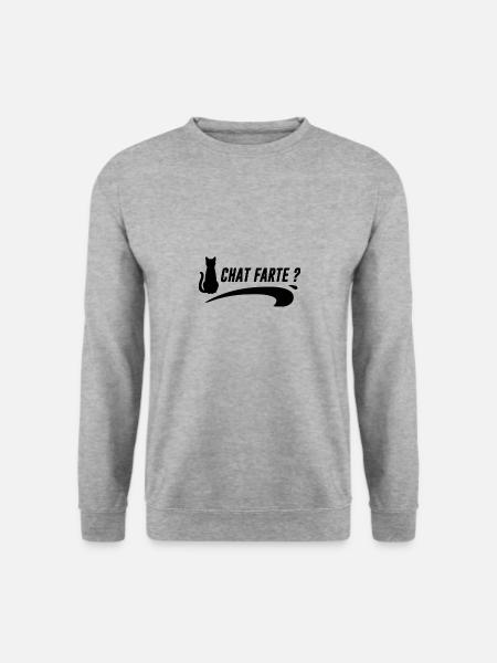 Chat farte ? - Sweat-shirt Unisexe - gris chiné