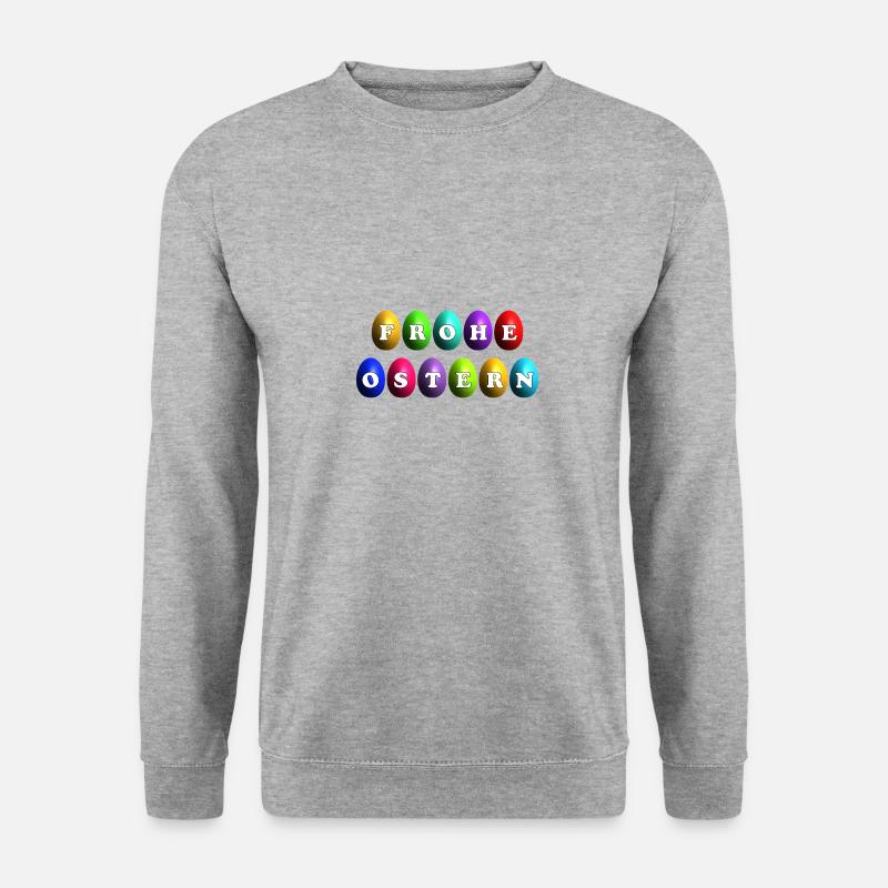 Frohe Ostern Ostereier - Unisex Pullover - Weißgrau meliert