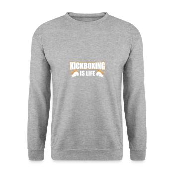 Kickboxing is life - Unisex Sweatshirt - salt & pepper - Front - Alina (178cm) & Michal (187cm)