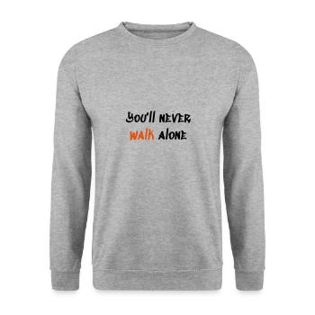 You ll never walk alone - Unisex Pullover - Weißgrau meliert - Vorne - Alina (178cm) & Michal (187cm)