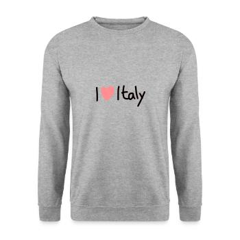 I love Italy - Sweat-shirt Unisexe - gris chiné - Devant - Alina (178cm) & Michal (187cm)