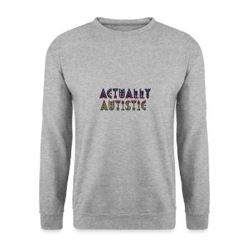 Actually Autistic - Boho - Unisex Sweatshirt - salt & pepper - Front - Alina (178cm) & Michal (187cm)