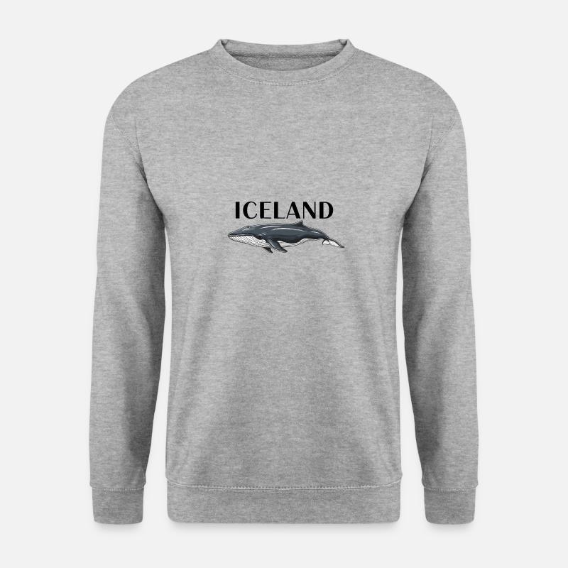 Iceland Wal - Unisex Pullover - Weißgrau meliert