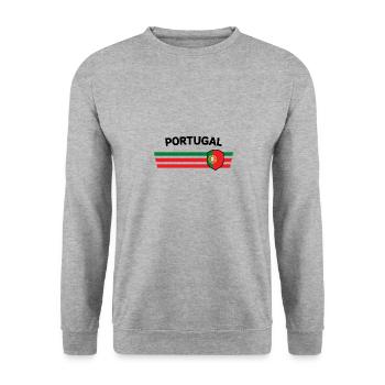 Portugal fan tshirt/trikot for global competitions - Unisex Sweatshirt - salt & pepper - Front - Alina (178cm) & Michal (187cm)