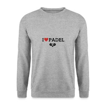 Padel Tennis Paddle Paddle Racket Serve Sports - Unisex Sweatshirt - salt & pepper - Front - Alina (178cm) & Michal (187cm)