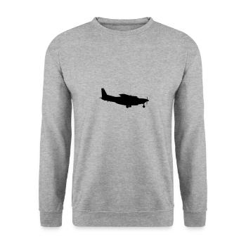Flugzeug - Unisex Pullover - Weißgrau meliert - Vorne - Alina (178cm) & Michal (187cm)