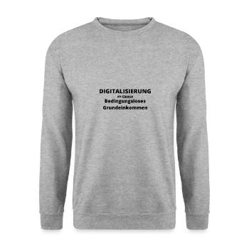 Digitalisierung als Chance BGE schwarz - Unisex Pullover - Weißgrau meliert - Vorne - Alina (178cm) & Michal (187cm)