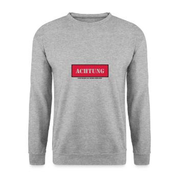 Achtung kann spuren von alkohol enthalten - Unisex Pullover - Weißgrau meliert - Vorne - Alina (178cm) & Michal (187cm)