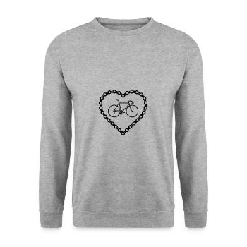Bicycle chain heart bike - Unisex Sweatshirt - salt & pepper - Front - Alina (178cm) & Michal (187cm)