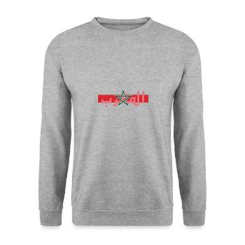 Marokko - Unisex Pullover - Weißgrau meliert - Vorne - Alina (178cm) & Michal (187cm)