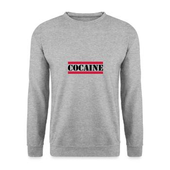 inscription cocaine avec des lignes rouges - Sweat-shirt Unisexe - gris chiné - Devant - Alina (178cm) & Michal (187cm)