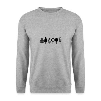 Bäume - Unisex Pullover - Weißgrau meliert - Vorne - Alina (178cm) & Michal (187cm)