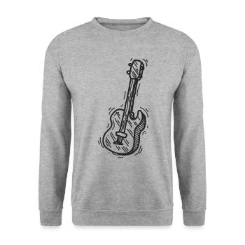 Gitarrist Gitarrist Musiker Gitarre - Unisex Pullover - Weißgrau meliert - Vorne - Alina (178cm) & Michal (187cm)
