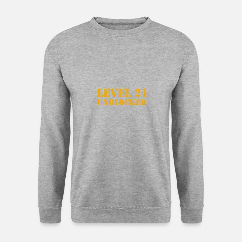 LEVEL 21 UNBLOCKED - Unisex Pullover - Weißgrau meliert