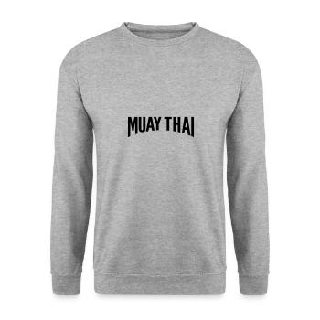 muay thai - Unisex Pullover - Weißgrau meliert - Vorne - Alina (178cm) & Michal (187cm)