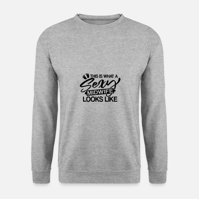 Hebammen - Unisex Pullover - Weißgrau meliert