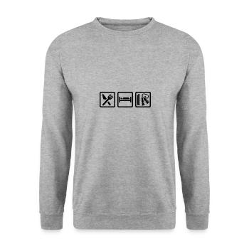 Eat Schlaf Tauchgang wiederholen - Unisex Pullover - Weißgrau meliert - Vorne - Alina (178cm) & Michal (187cm)