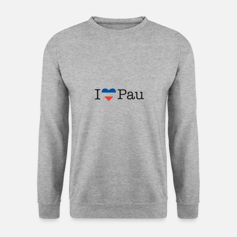 I love Pau - Unisex Pullover - Weißgrau meliert