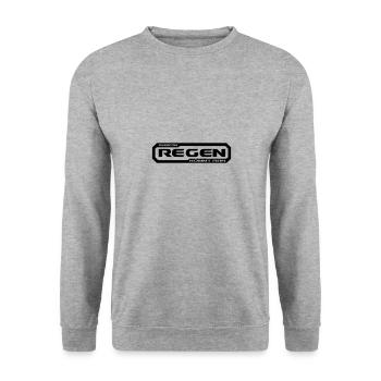Regen kommt rein. - Unisex Pullover - Weißgrau meliert - Vorne - Alina (178cm) & Michal (187cm)
