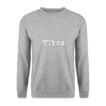 only good vibes - Unisex Pullover - Weißgrau meliert - Vorne - Alina (178cm) & Michal (187cm)