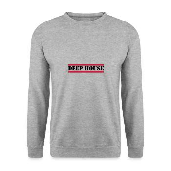 Deep House avec des lignes rouges - Sweat-shirt Unisexe - gris chiné - Devant - Alina (178cm) & Michal (187cm)