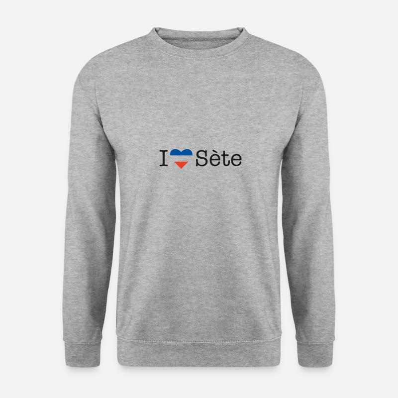 I love Sète - Unisex Pullover - Weißgrau meliert