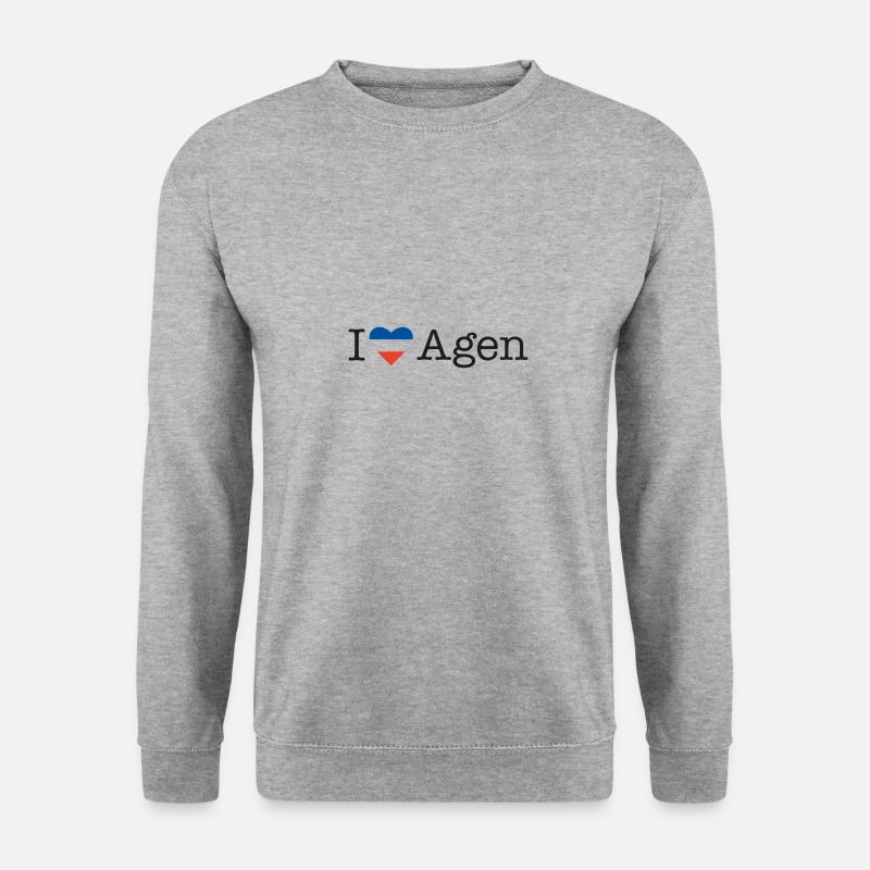I love Agen - Unisex Pullover - Weißgrau meliert