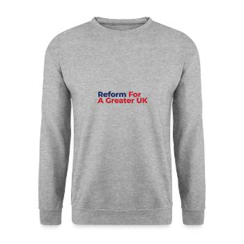 Reform For A Greater UK - Unisex Sweatshirt - salt & pepper - Front - Alina (178cm) & Michal (187cm)