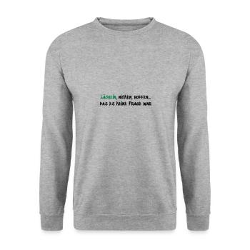 Lächeln Nicken Hoffen - Unisex Pullover - Weißgrau meliert - Vorne - Alina (178cm) & Michal (187cm)