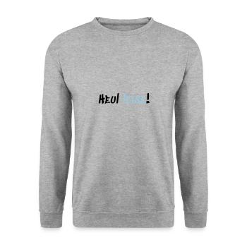 Heul Leise - Unisex Pullover - Weißgrau meliert - Vorne - Alina (178cm) & Michal (187cm)