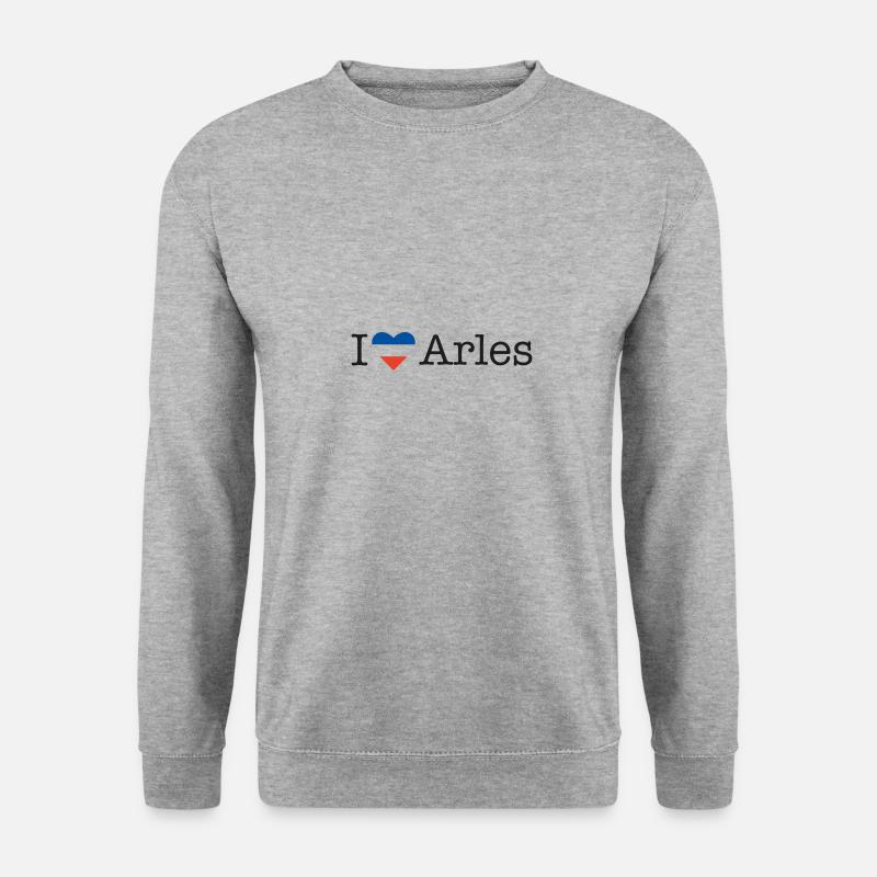 I love Arles - Unisex Pullover - Weißgrau meliert