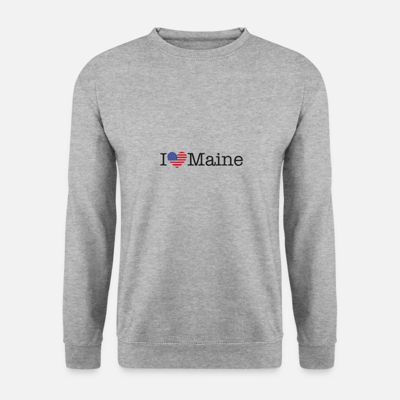 I love Maine - Unisex Pullover - Weißgrau meliert