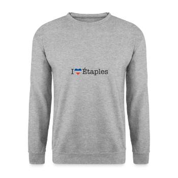 I love Étaples - Unisex Pullover - Weißgrau meliert - Vorne - Alina (178cm) & Michal (187cm)