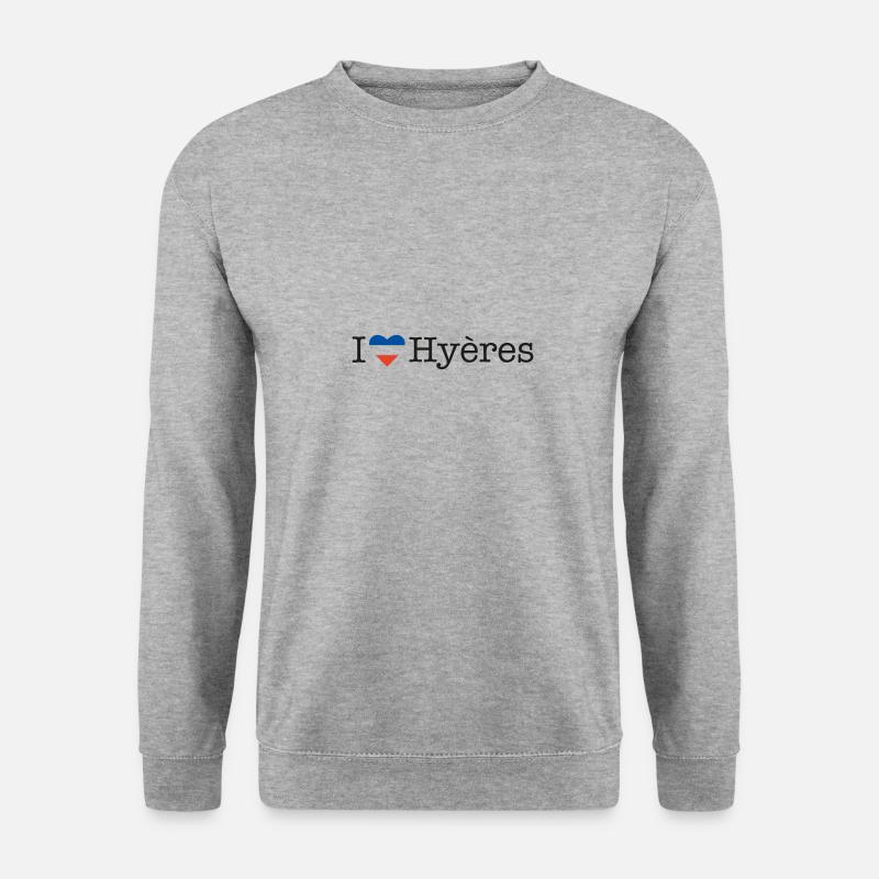I love Hyères - Unisex Pullover - Weißgrau meliert