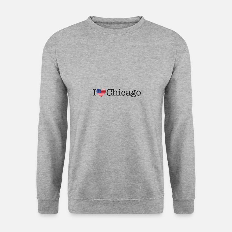 I love Chicago - Unisex Pullover - Weißgrau meliert
