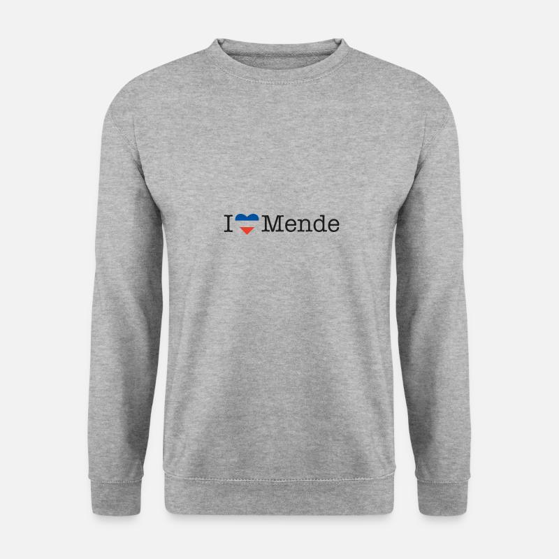 I love Mende - Unisex Pullover - Weißgrau meliert