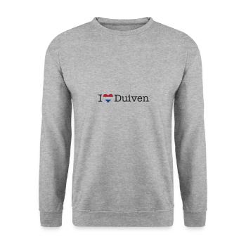 I love Duiven - Unisex Sweatshirt - salt & pepper - Front - Alina (178cm) & Michal (187cm)