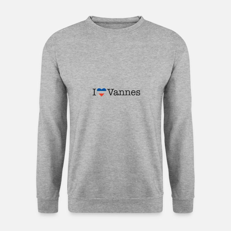 I love Vannes - Unisex Pullover - Weißgrau meliert