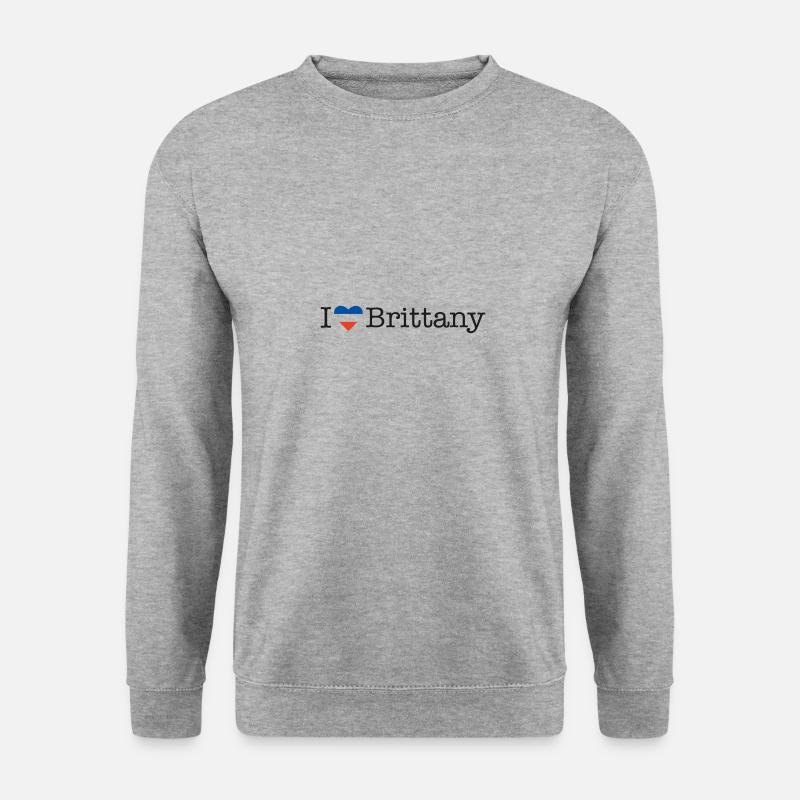 I love Brittany - Unisex Pullover - Weißgrau meliert