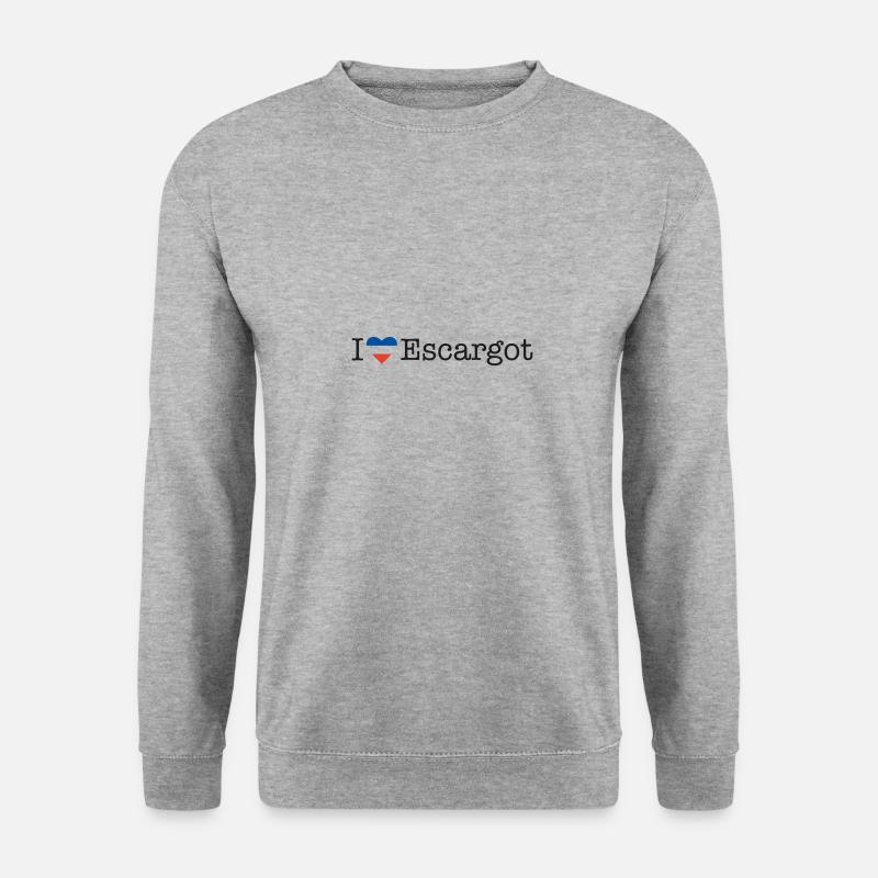 I love Escargot - Unisex Pullover - Weißgrau meliert