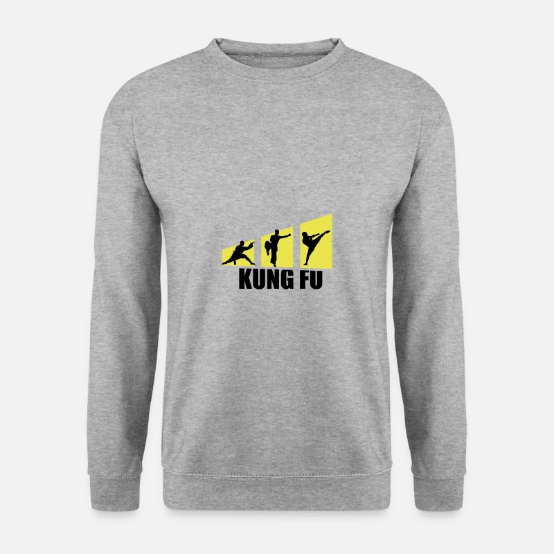 Kung Fu Kämpfer - Unisex Pullover - Weißgrau meliert