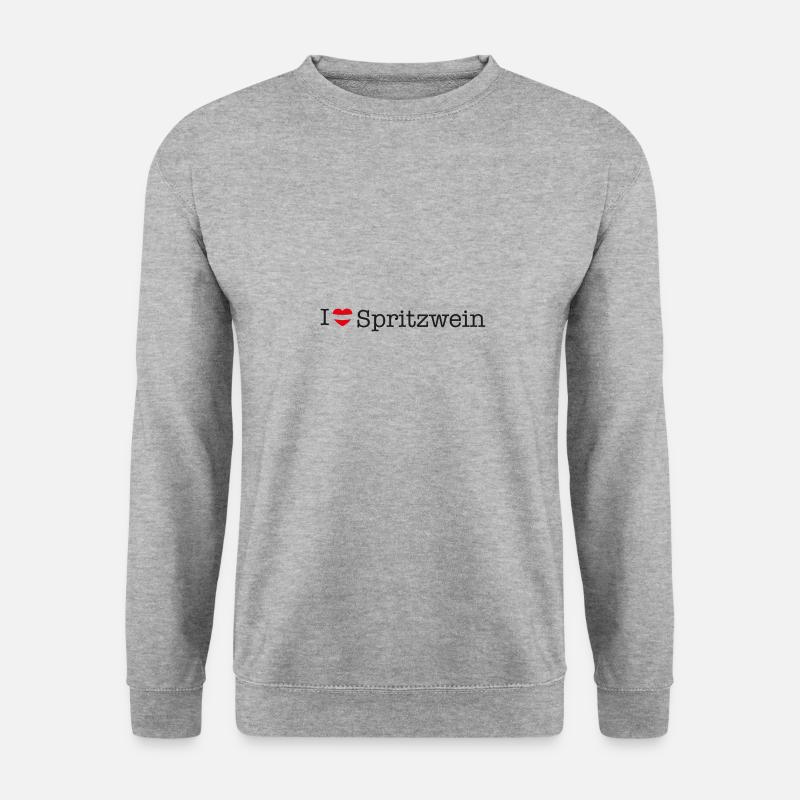 I love Spritzwein - Unisex Pullover - Weißgrau meliert