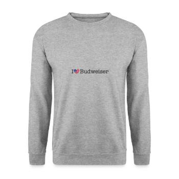 I love Budweiser - Unisex Sweatshirt - salt & pepper - Front - Alina (178cm) & Michal (187cm)