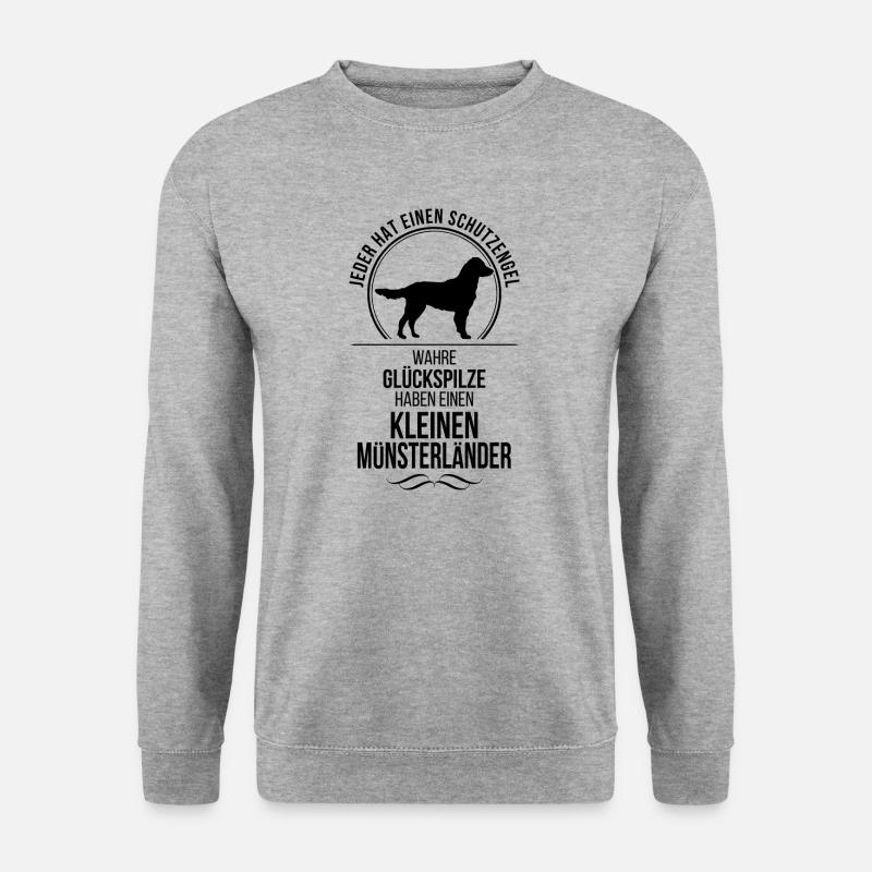 KLEINER MÜNSTERLÄNDER Schutzengel Spruch Wilsigns - Unisex Pullover - Weißgrau meliert
