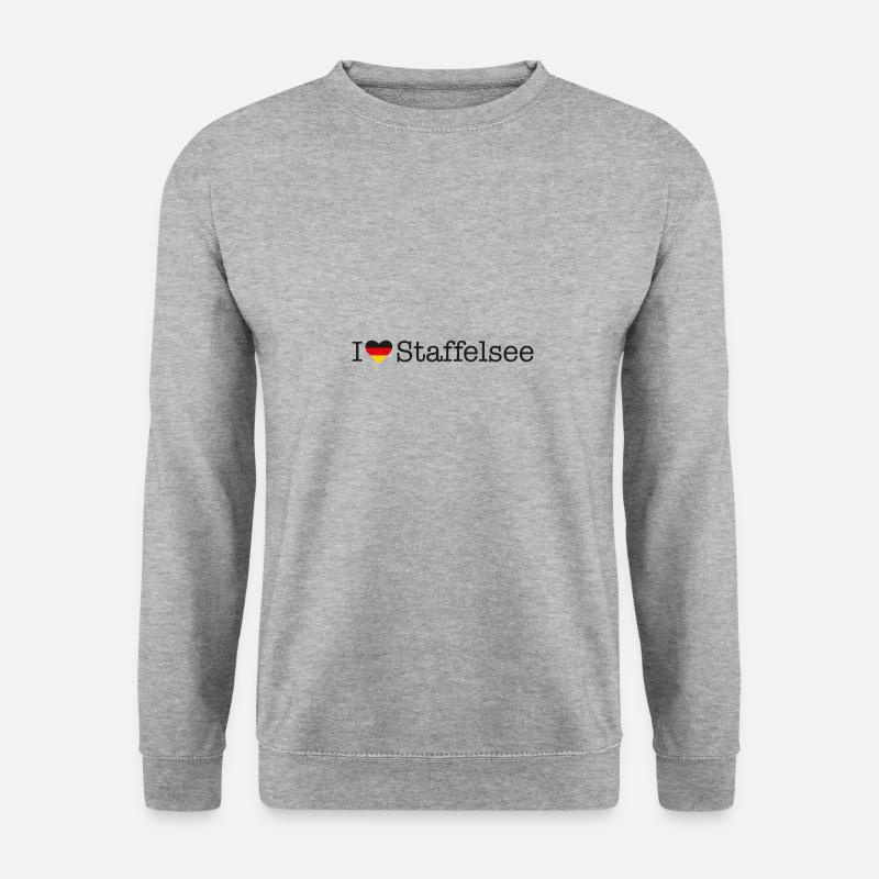 I love Staffelsee - Unisex Pullover - Weißgrau meliert