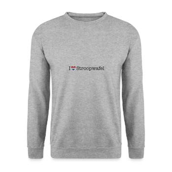 I love Stroopwafel - Unisex Sweatshirt - salt & pepper - Front - Alina (178cm) & Michal (187cm)